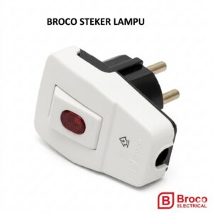 Broco Steker Saklar + Lampu Putih 1331165 Plug Switch Arde Original