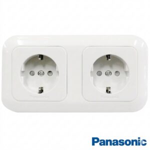 Panasonic WEJP11222-7 Stop Kontak Ganda Double CP Putih Tanam