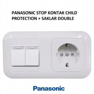 Panasonic Wide Series Stopkontak CP + Saklar Seri Double Set Tanam