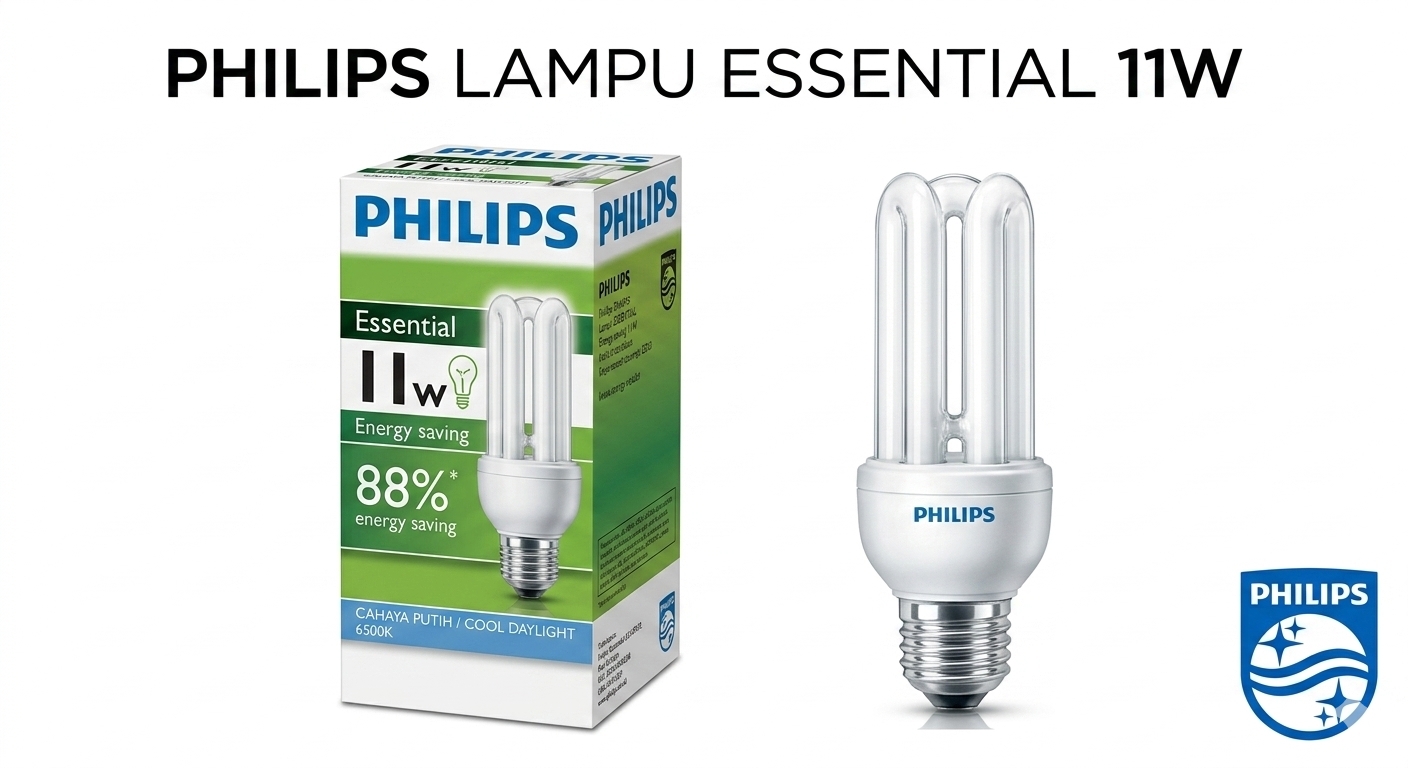 Philips Lampu Essential 11W Putih Cool Daylight 11 Watt Jari Original