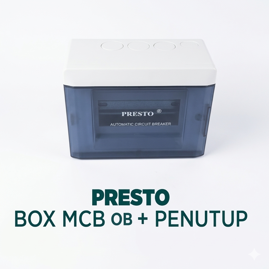 Presto Box MCB OB Tempel Dinding + Penutup Transparan – Kotak Sekring Luar Tembok