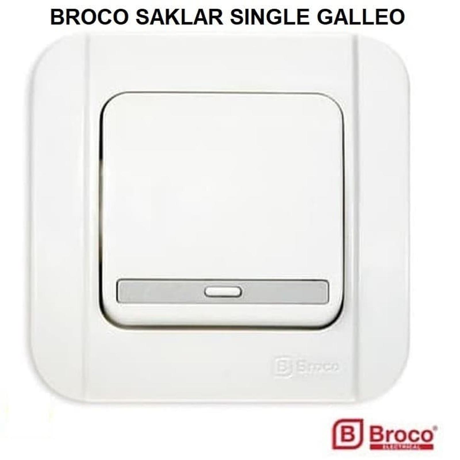 Broco Saklar Single Galleo White Tunggal 1 Gang 1 Way G161-55S