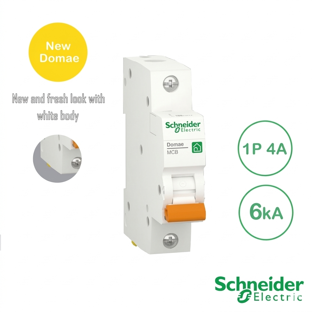 Schneider Electric New Domae MCB 1P 4A 6kA Original – DOMF01104
