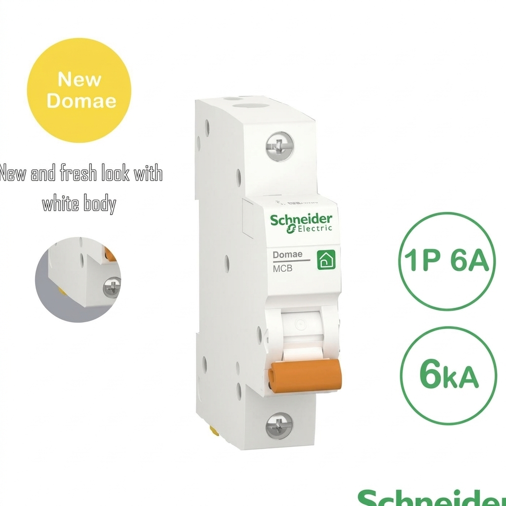 Schneider Electric New Domae MCB 1P 6A 6kA Original – DOMF01106