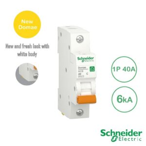 Schneider New Domae MCB 1P 40A 6kA DOMF01140 1 Phase Putih Original