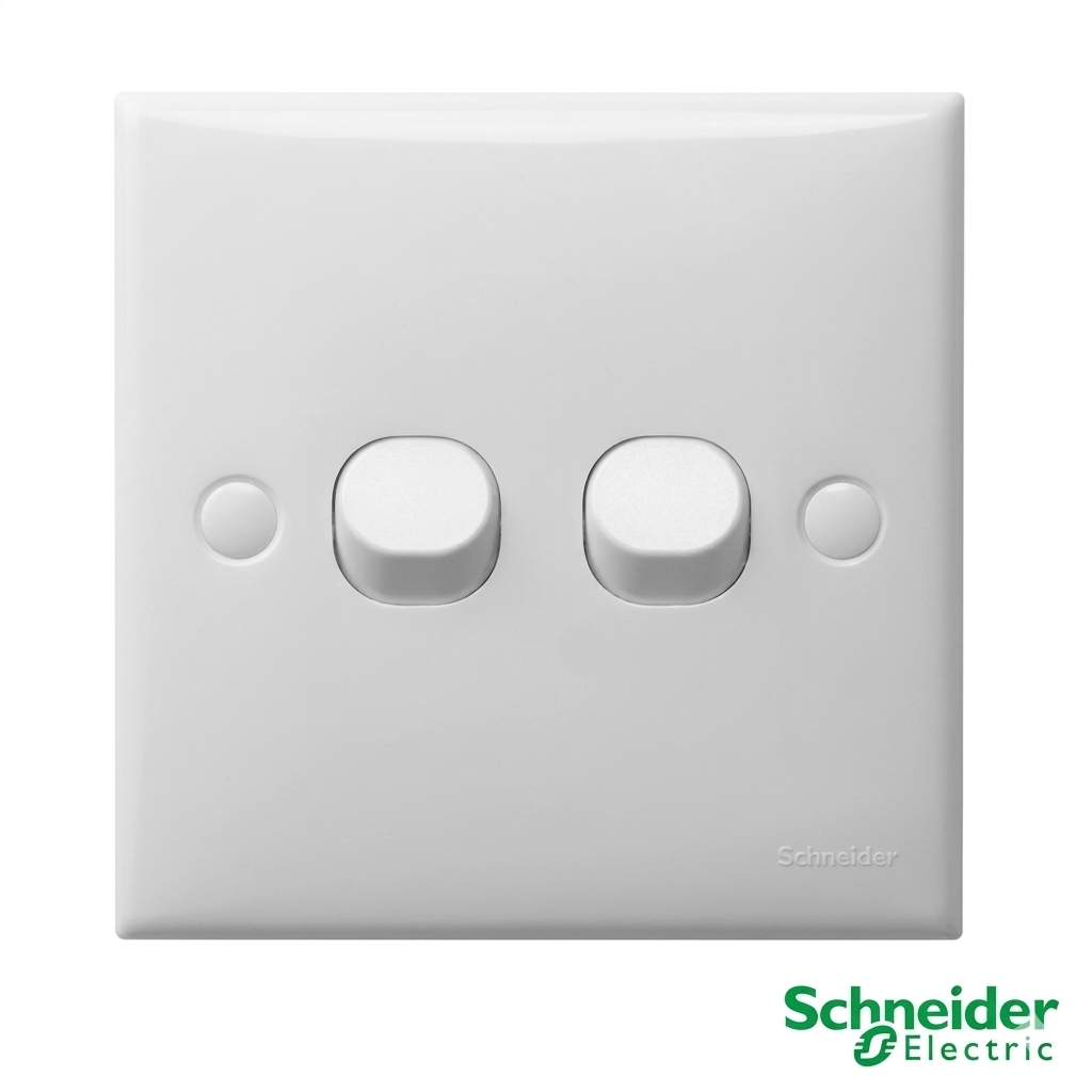 Schneider S-Classic Saklar 2 Gang 1 Arah E32_1_2AR_WE Putih Original