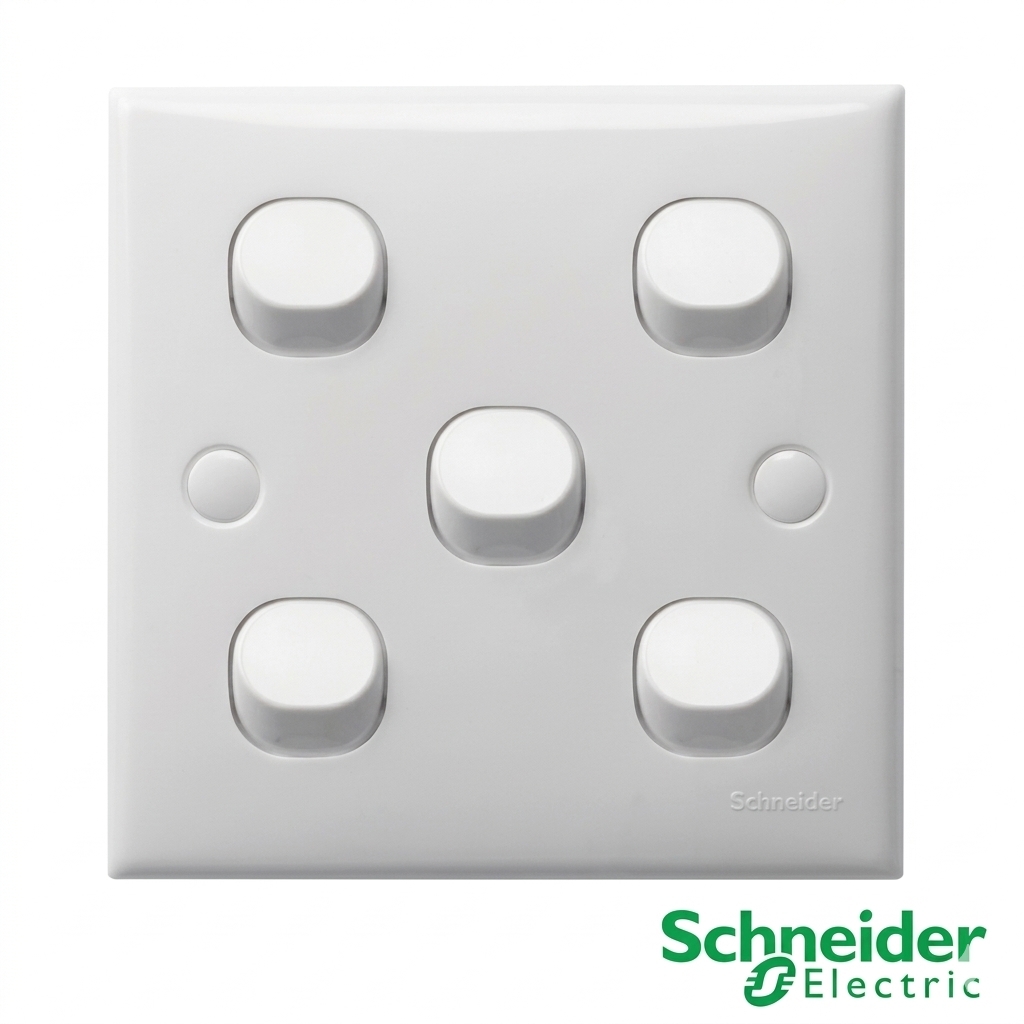 Schneider S-Classic Saklar 5 Gang 1 Arah E35_1_2AR_WE Putih Original