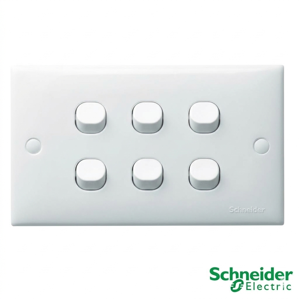 Schneider S-Classic Saklar 6 Gang 1 Arah ET36_1_2AR_WE Putih Original