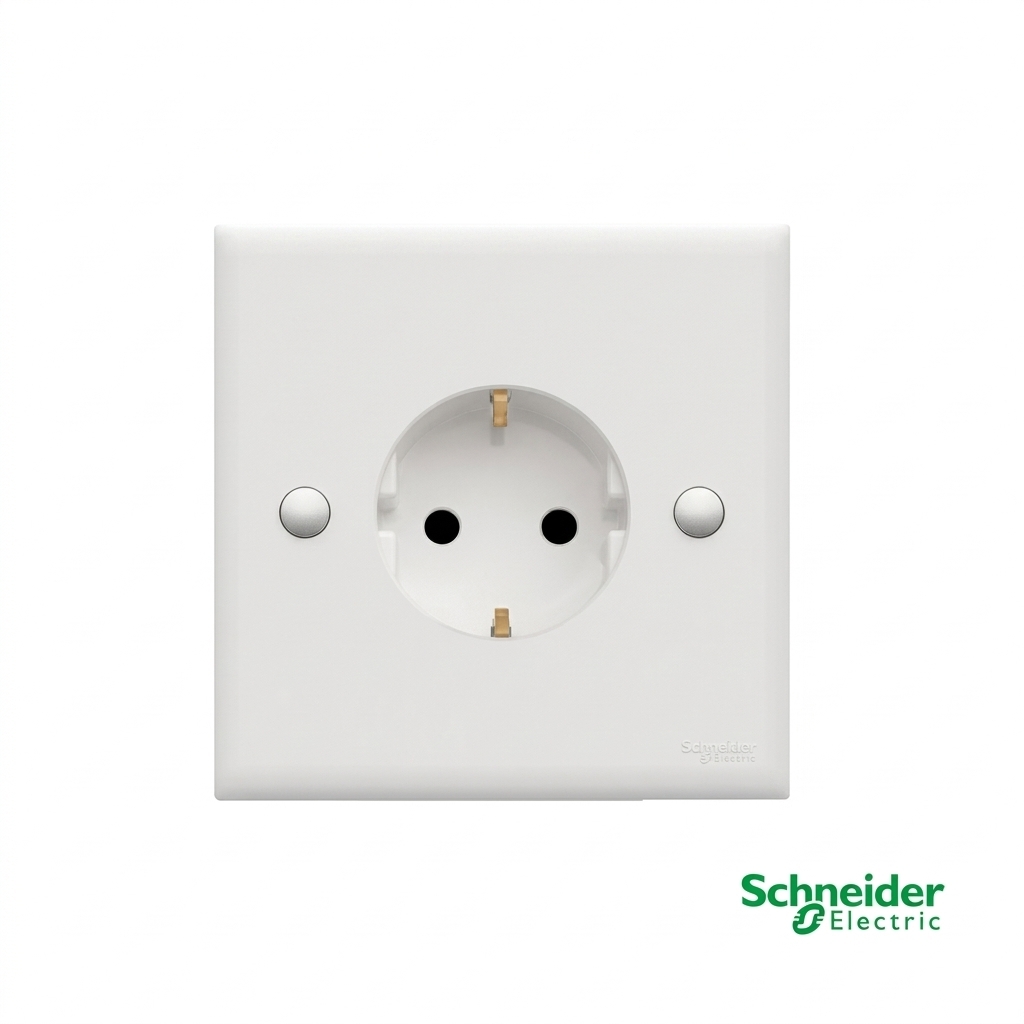 Schneider S-Classic Stop Kontak Arde 1 Gang Shutter E426 Putih Original