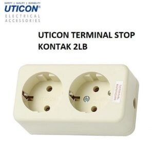 Uticon ST-120 Terminal Stop Kontak 2 Lubang Arde Colokan Listrik OB