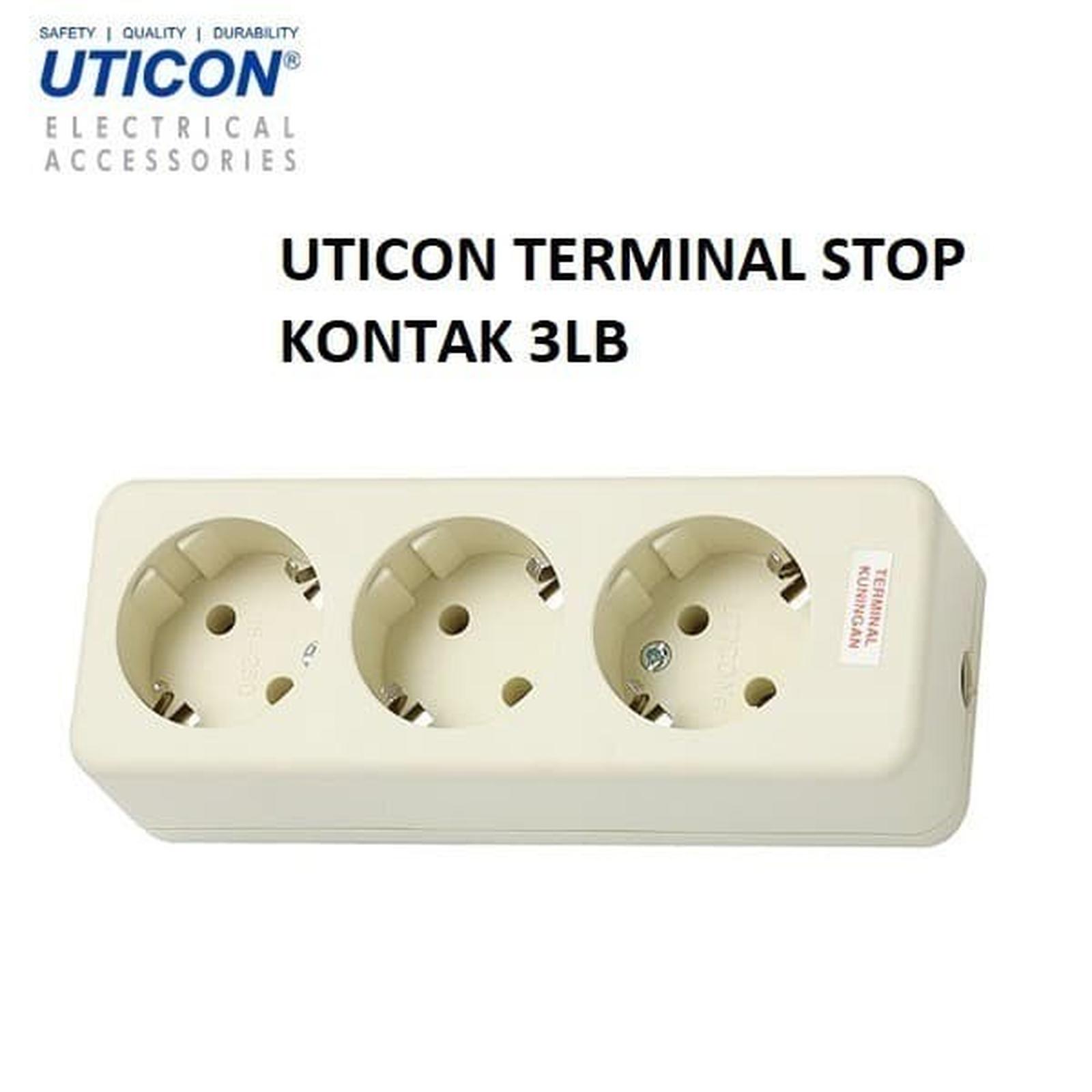 Uticon ST-130 Terminal Stop Kontak 3 Lubang Arde Colokan Listrik OB