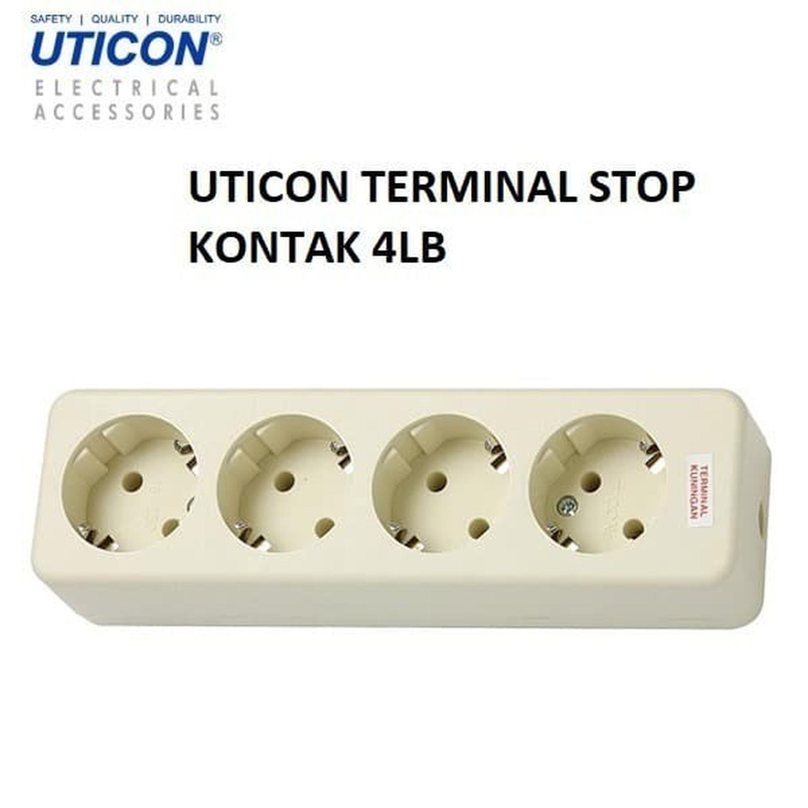 Uticon ST-140 Terminal Stop Kontak 4 Lubang Arde Colokan Listrik OB