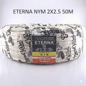 Kabel Eterna NYM 2x2.5 mm 50 Meter Kawat Tembaga Putih Standar SNI